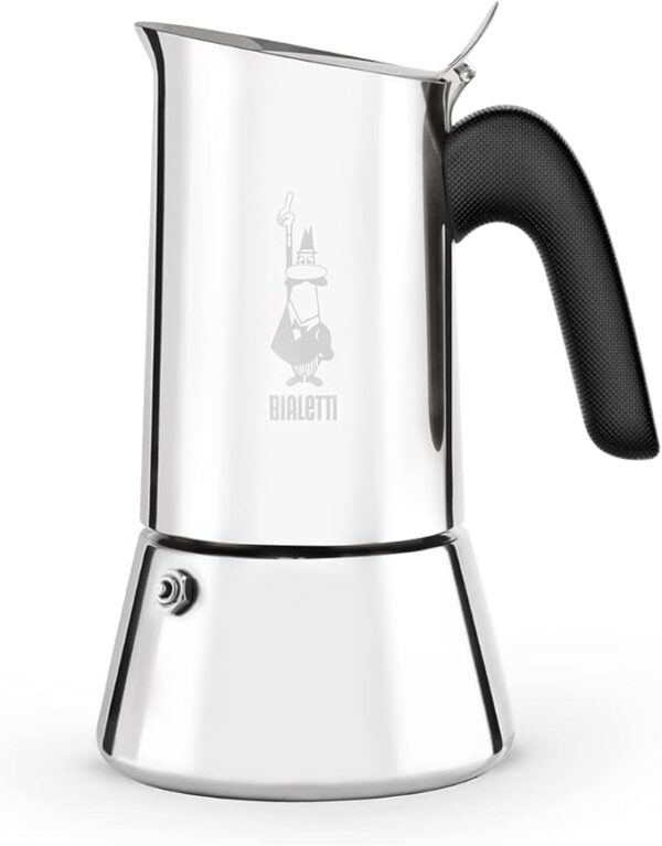 Bialetti - New Venus Induction, Stovetop Coffee Maker, 6 Cups (7.9 Oz), Silver