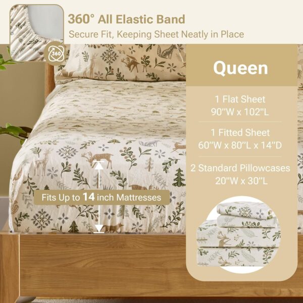 Sleep Philosophy True North 100% Cotton Flannel Sheets Queen Size