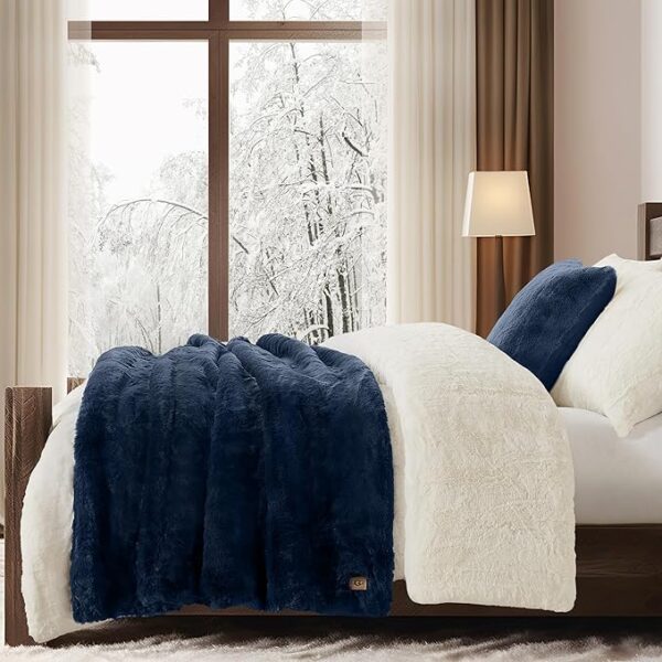 UGG 16804 Euphoria Plush Faux Fur Reversible Throw Blanket